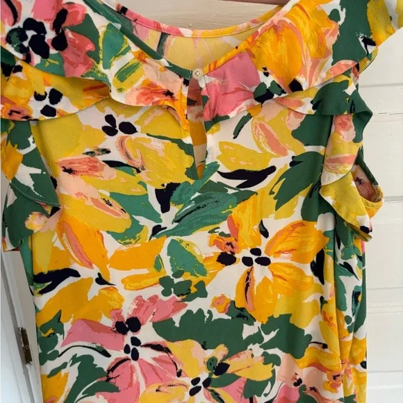 LOFT Multicolor Floral Ruffle Blouse - Picture 2 of 3